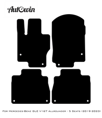 Gray Luxury Floor Mats For Mercedes Benz GLE-Class V167 Allrounder - 5 Seats (2019-2023) | ER56 Design - AutoWin