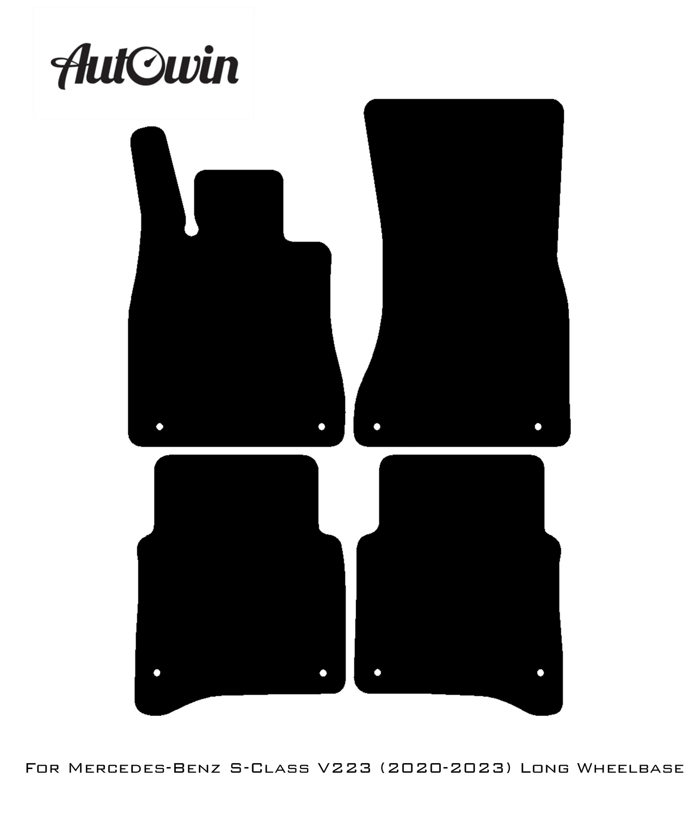 Gray Luxury Floor Mats For Mercedes Benz S-Class V223 (2020-2023) Long Wheelbase | ER56 Design - AutoWin