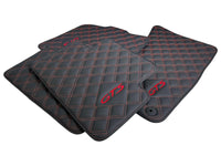 Leather Floor Mats for Porsche Cayenne GTS 2018-2023 Red Sewing - AutoWin