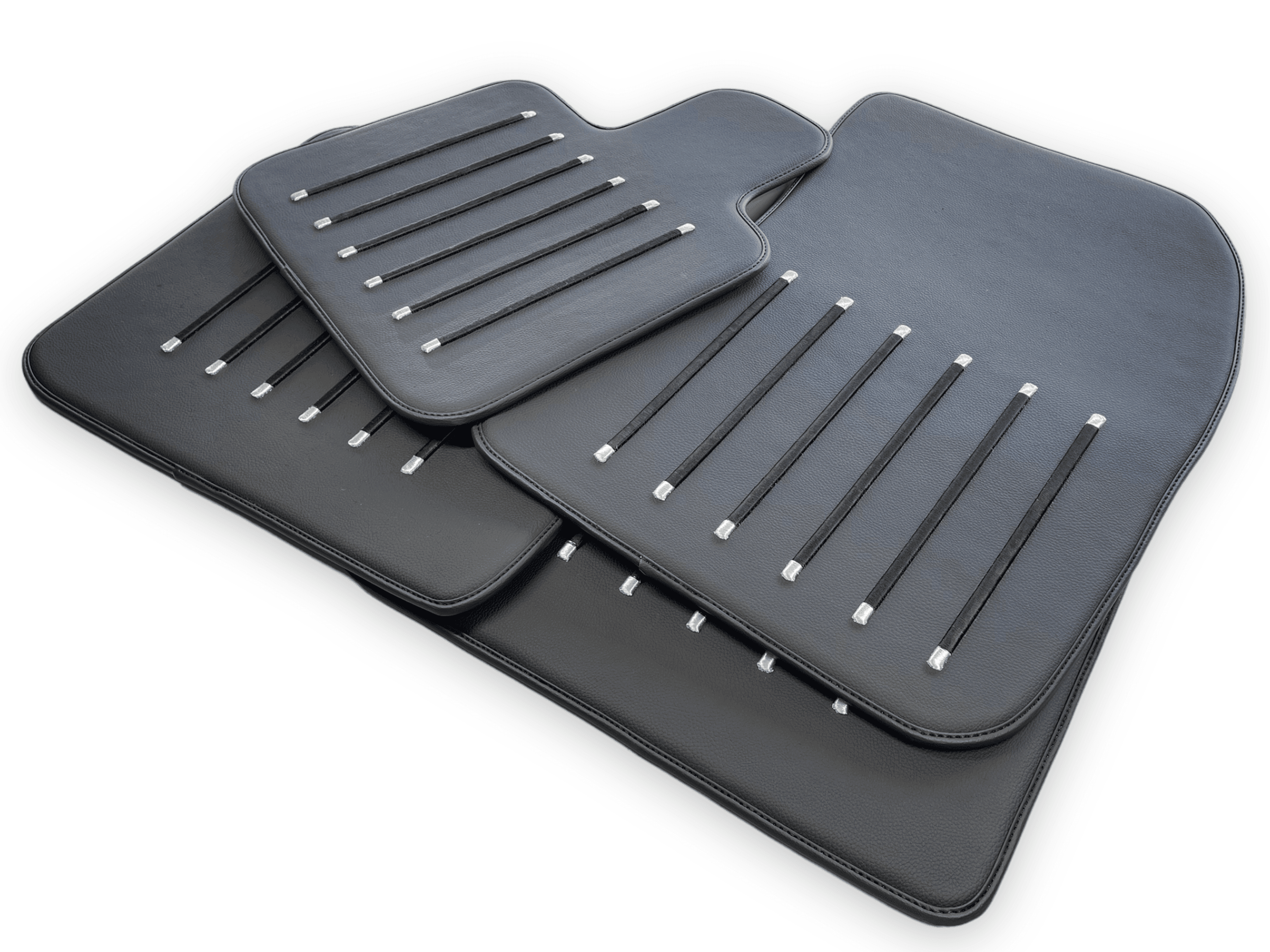 Leather Floor Mats For Rolls Royce Black Badge Cullinan Rr31 2018-2023 Black - AutoWin