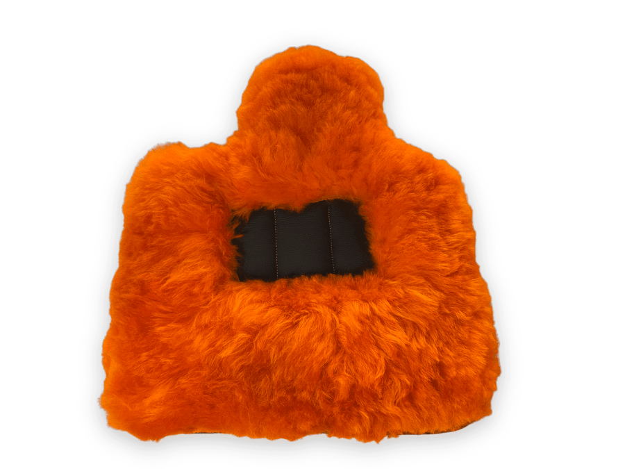 Orange Sheepskin Floor Mats For Rolls Royce Phantom VIII (2017-2024) ER56 Design Brand - AutoWin