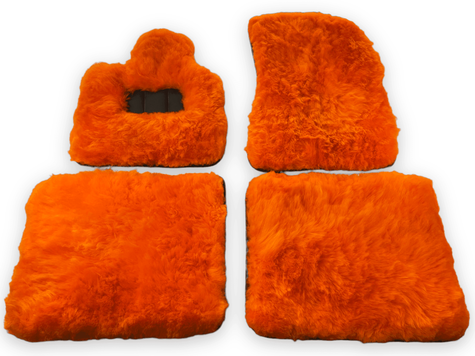 Orange Sheepskin Floor Mats For Rolls Royce Phantom Drophead Coupe 2007–2016 Er56 Design Brand - AutoWin