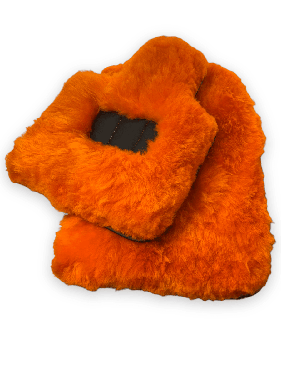 Orange Sheepskin Floor Mats For Rolls Royce Phantom Drophead Coupe 2007–2016 Er56 Design Brand - AutoWin