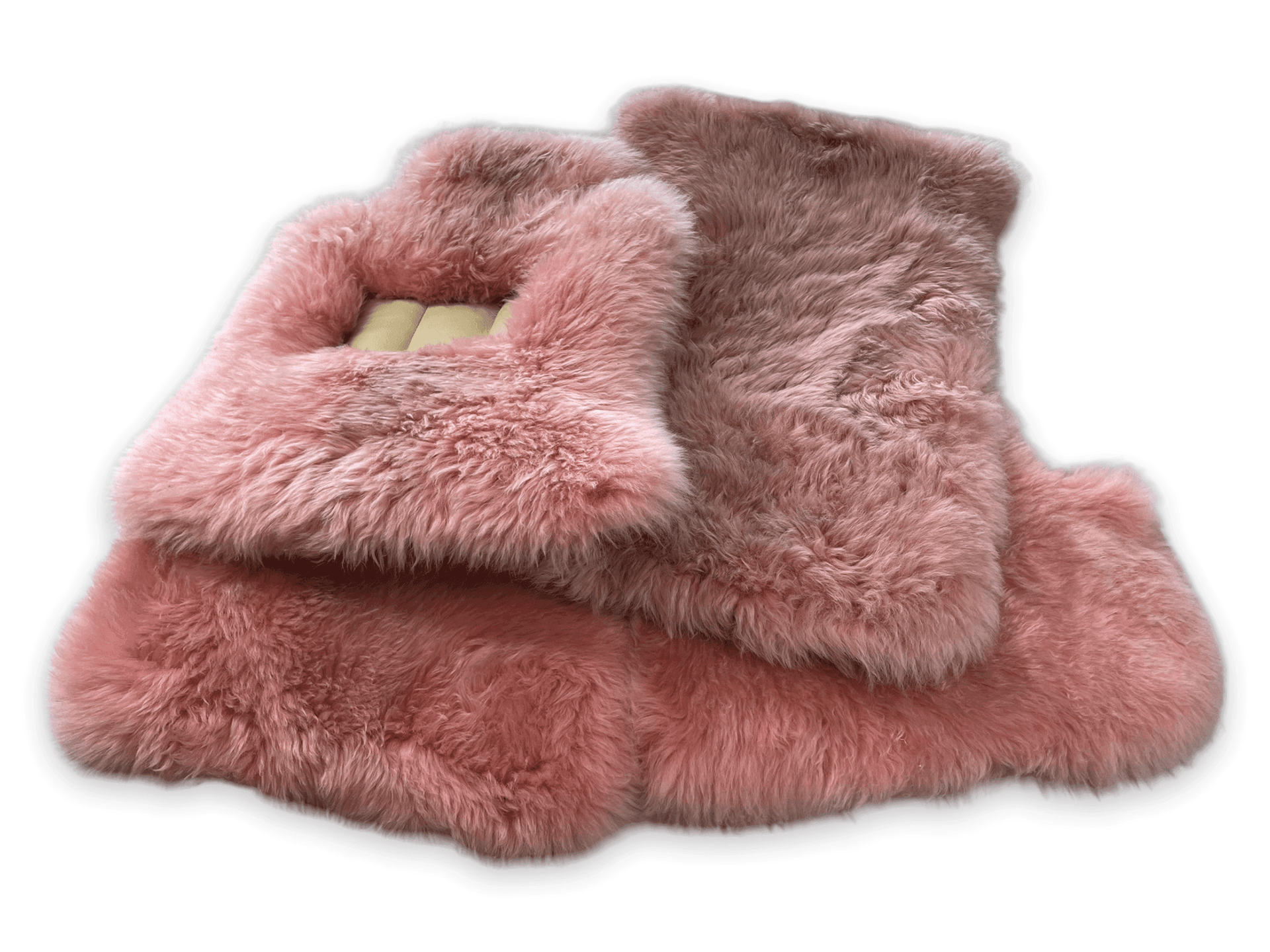 Pink Sheepskin Floor Mats for Rolls Royce Phantom VIII (2017-2024) ER56 Design Brand - AutoWin