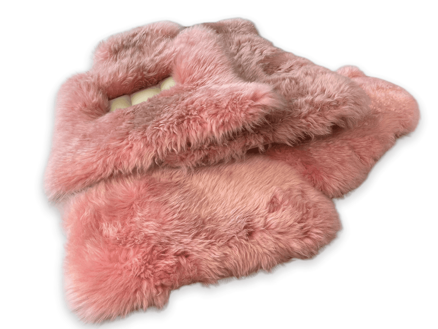 Pink Sheepskin Floor Mats For Rolls Royce Shadow 1965-1977 Er56 Design Brand - AutoWin