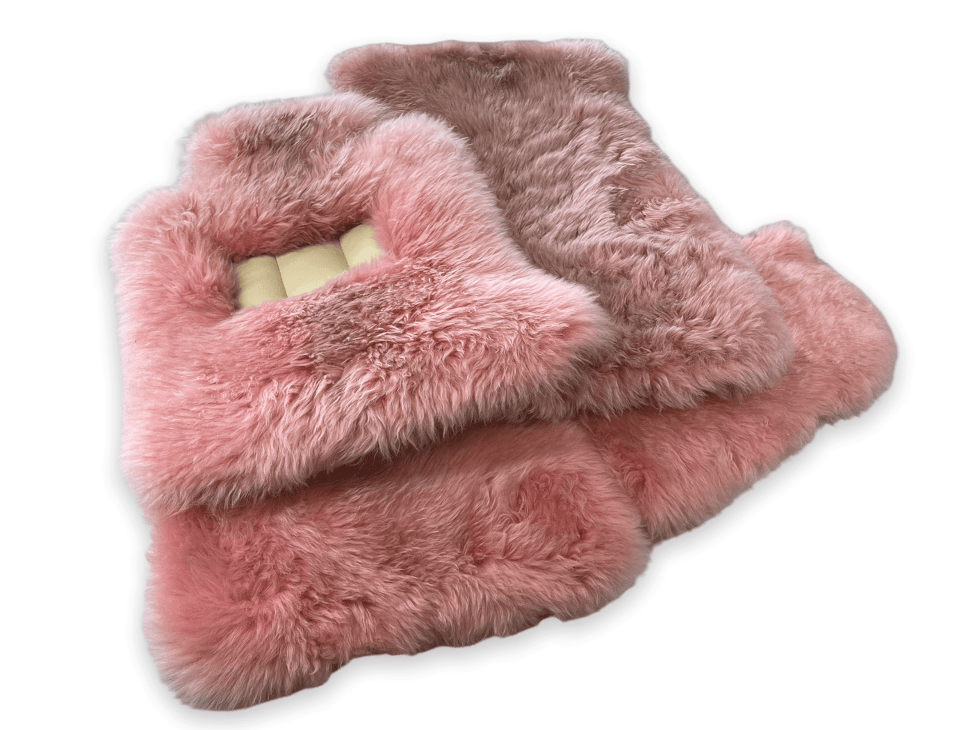 Pink Sheepskin Floor Mats For Rolls Royce Wraith 2013–2023 Er56 Design - AutoWin