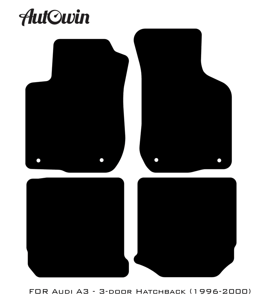 Red Floor Mats for Audi A3 - 3-door Hatchback (1996-2000) | ER56 Design - AutoWin
