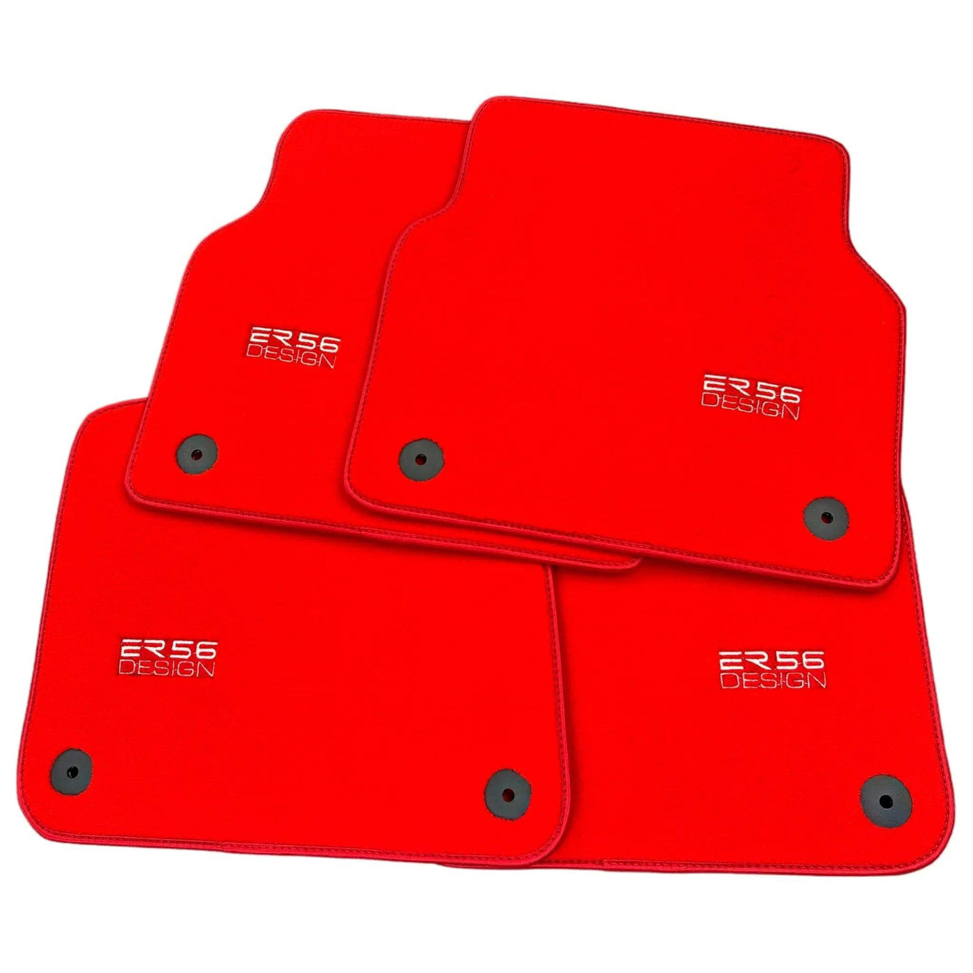 Red Floor Mats for Audi A6 - C6 Allroad Quattro (2006-2008) | ER56 Design - AutoWin