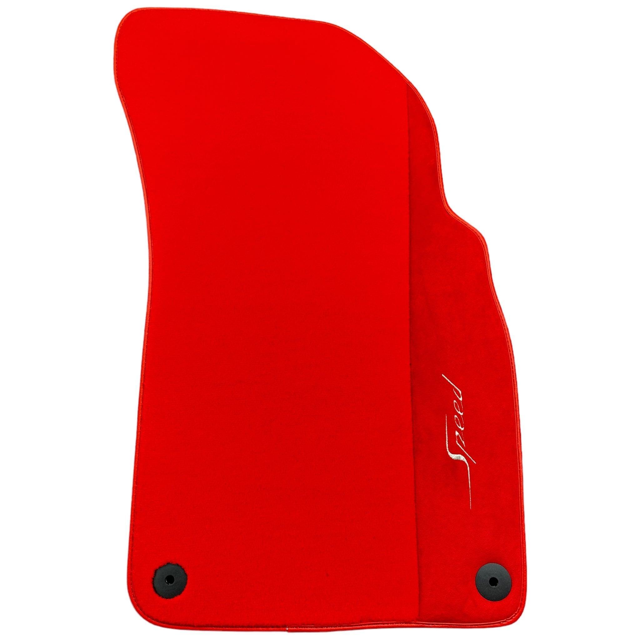 Red Floor Mats For Bentley Mulsanne (2010-2020) with Alcantara Leather - AutoWin