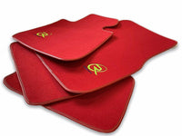 Red Floor Mats For BMW 7 Series E38 Long ROVBUT Brand Tailored Set Perfect Fit Green SNIP Collection - AutoWin