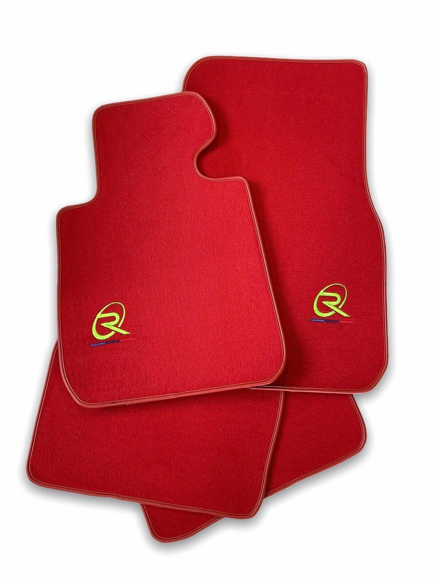 Red Floor Mats For BMW M3 4-door E90 ROVBUT Brand Tailored Set Perfect Fit Green SNIP Collection - AutoWin
