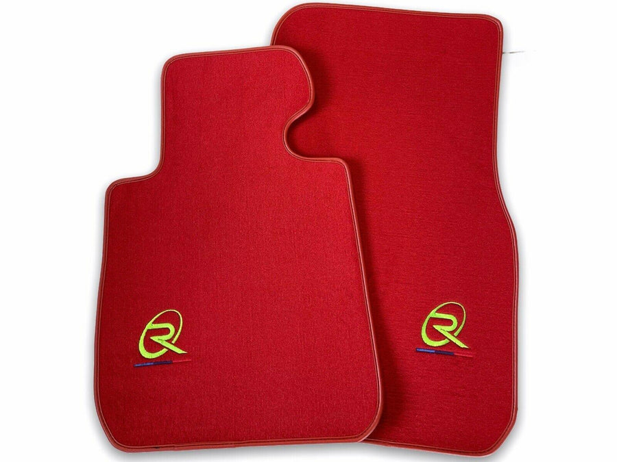 Red Floor Mats For BMW M3 4-door E90 ROVBUT Brand Tailored Set Perfect Fit Green SNIP Collection - AutoWin
