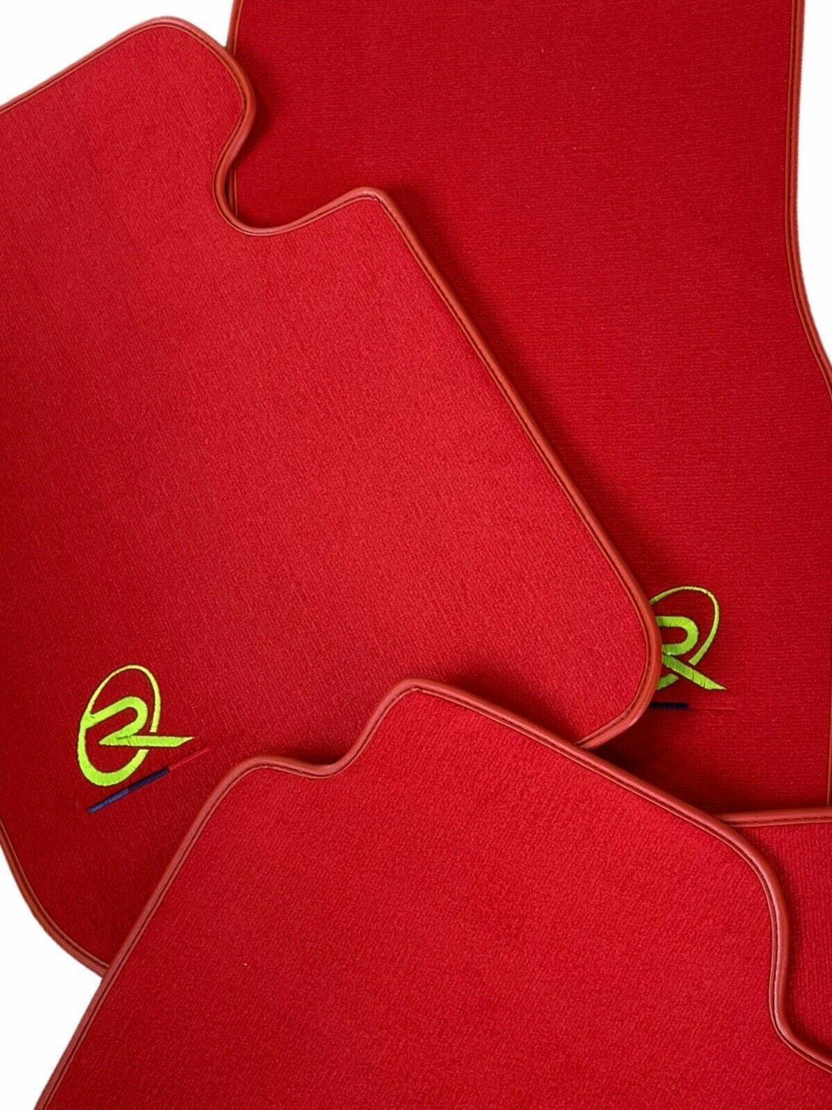 Red Floor Mats For BMW M3 E93 ROVBUT Brand Tailored Set Perfect Fit Green SNIP Collection - AutoWin