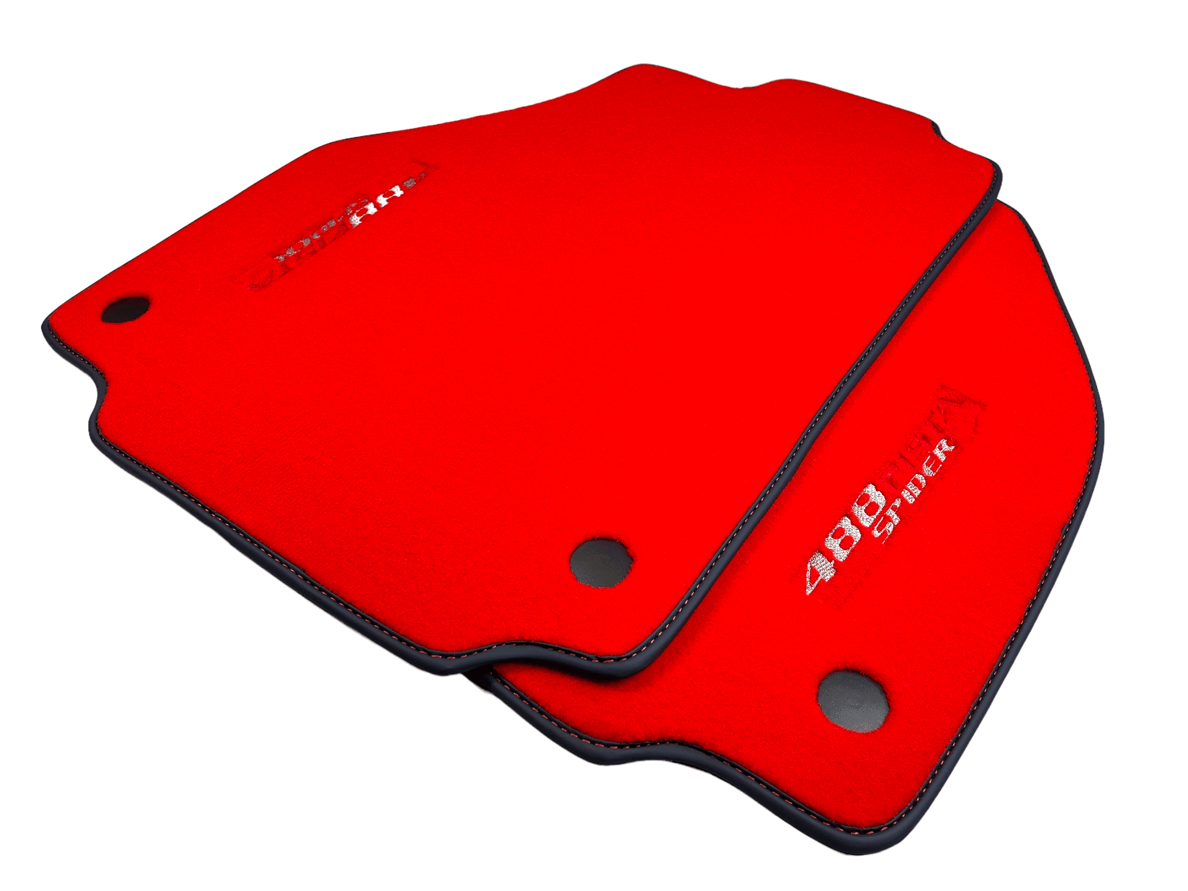 Red Floor Mats For Ferrari 488 Pista Spider 2015-2022 - AutoWin