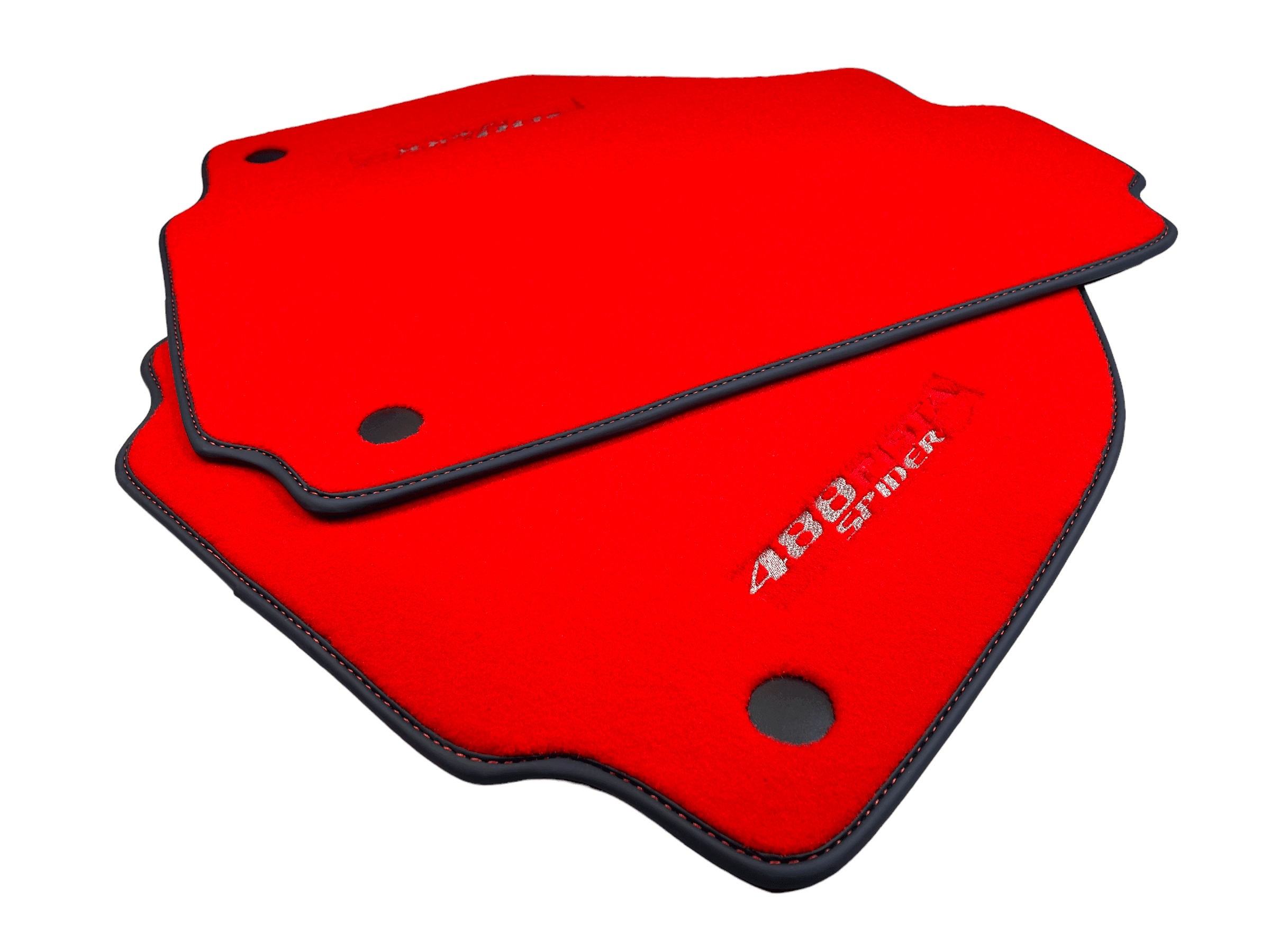 Red Floor Mats For Ferrari 488 Pista Spider 2015-2022 - AutoWin