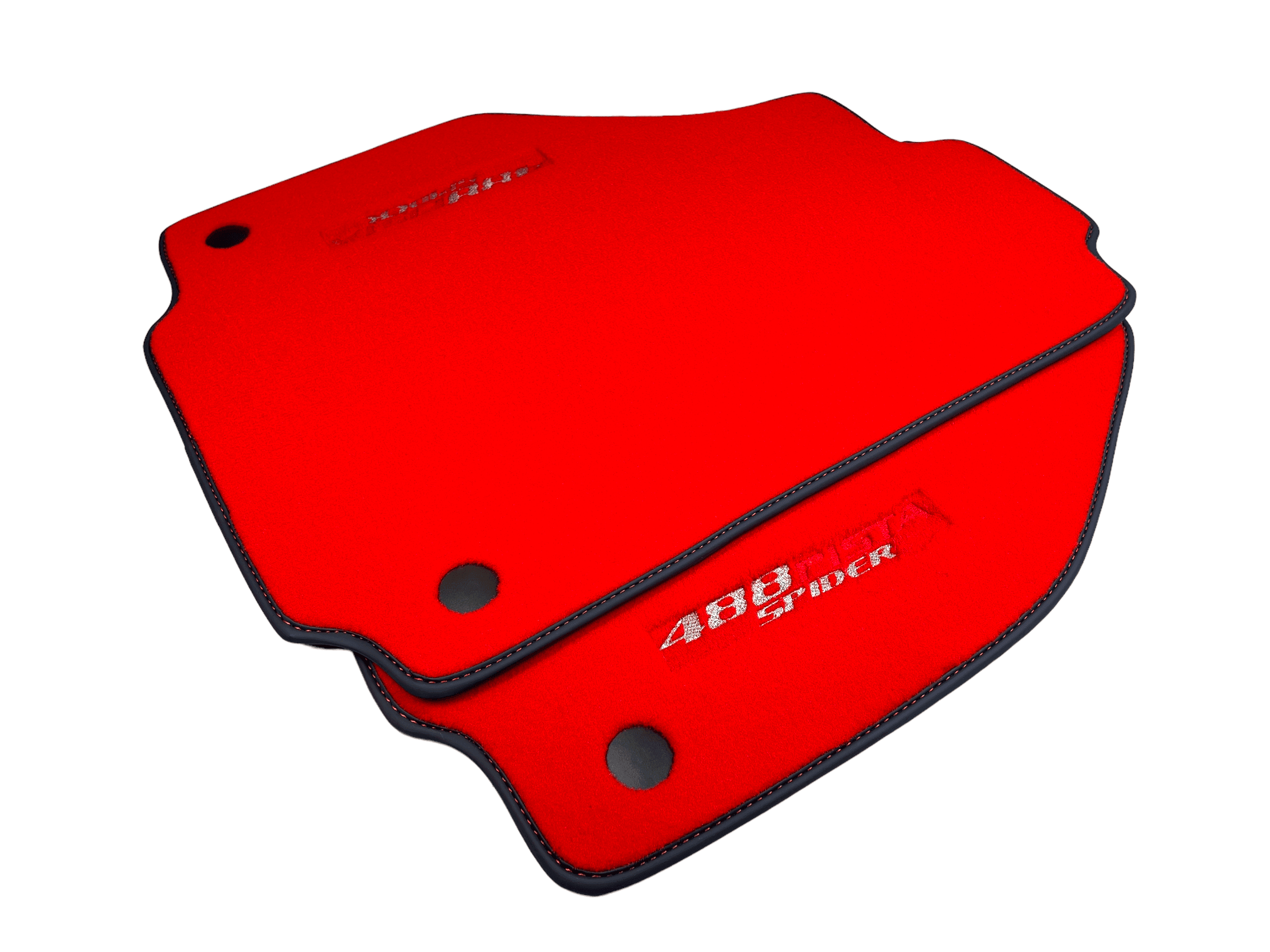 Red Floor Mats For Ferrari 488 Pista Spider 2015-2022 - AutoWin