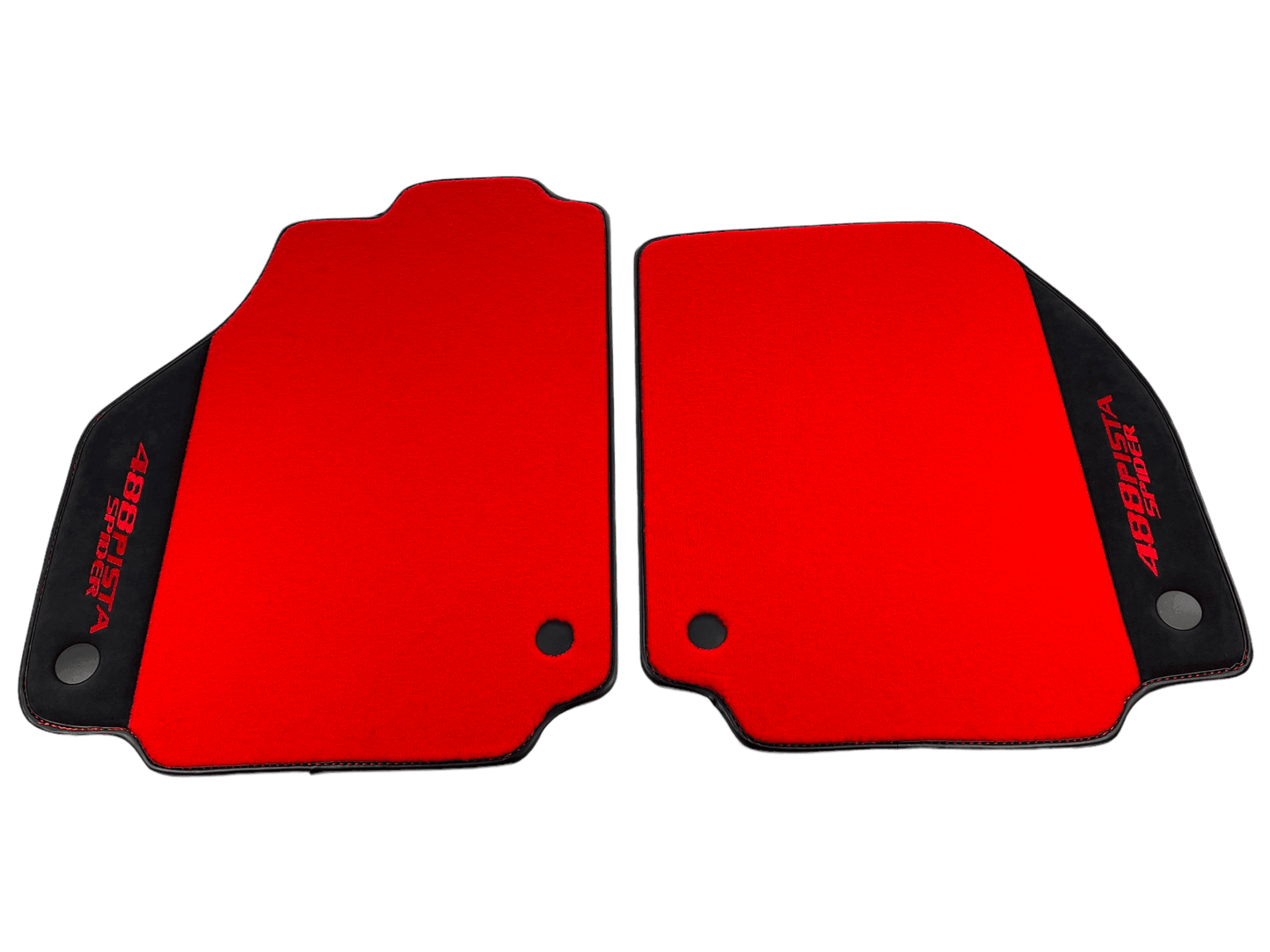 Red Floor Mats For Ferrari 488 Pista Spider 2019-2021 With Alcantara Leather - AutoWin