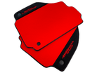 Red Floor Mats For Ferrari 488 Pista Spider 2019-2021 With Alcantara Leather - AutoWin