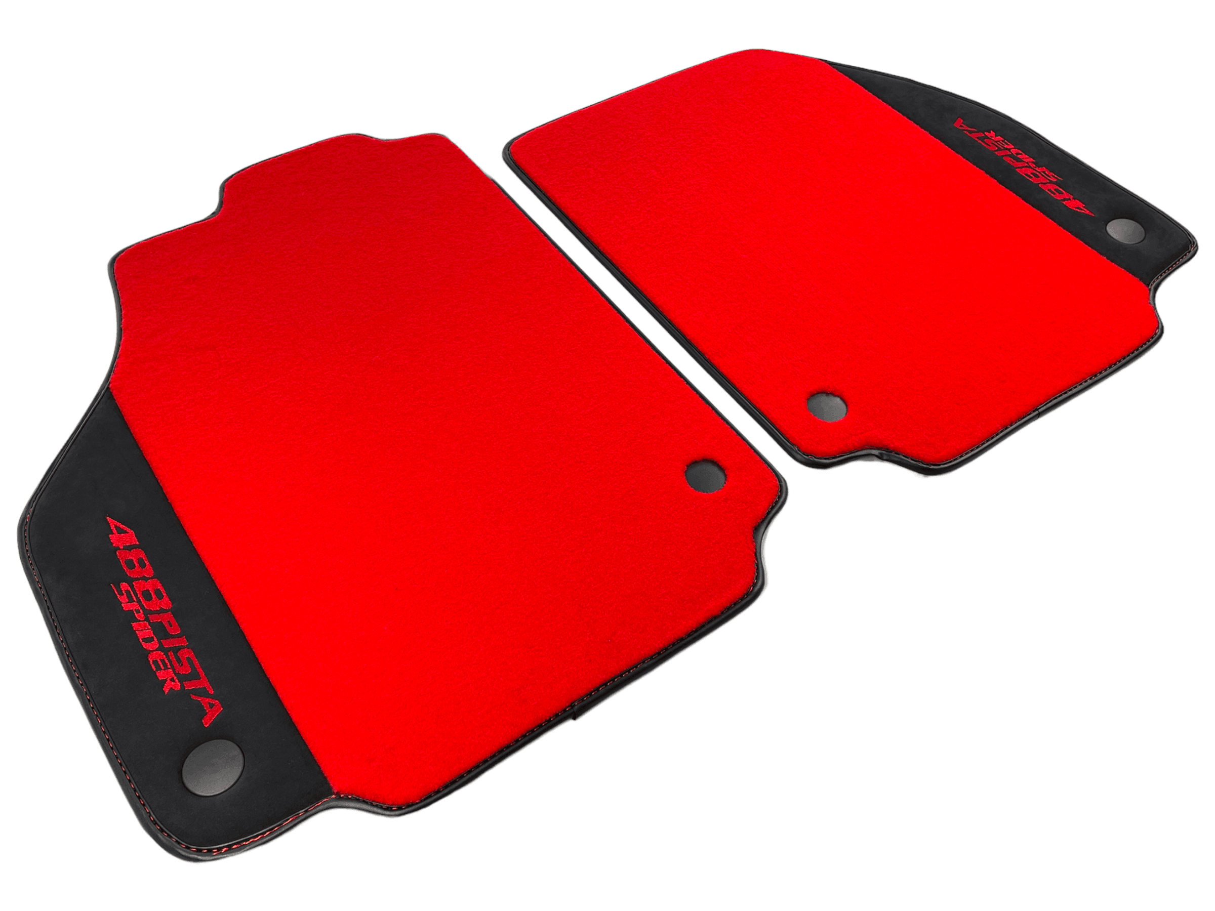 Red Floor Mats For Ferrari 488 Pista Spider 2019-2021 With Alcantara Leather - AutoWin