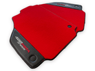 Red Floor Mats For Ferrari 488 Pista Spider 2019-2021 With Carbon Fiber Leather - AutoWin