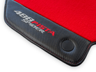 Red Floor Mats For Ferrari 488 Pista Spider 2019-2021 With Carbon Fiber Leather - AutoWin