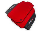 Red Floor Mats For Ferrari 488 Pista Spider 2019-2021 With Carbon Fiber Leather - AutoWin