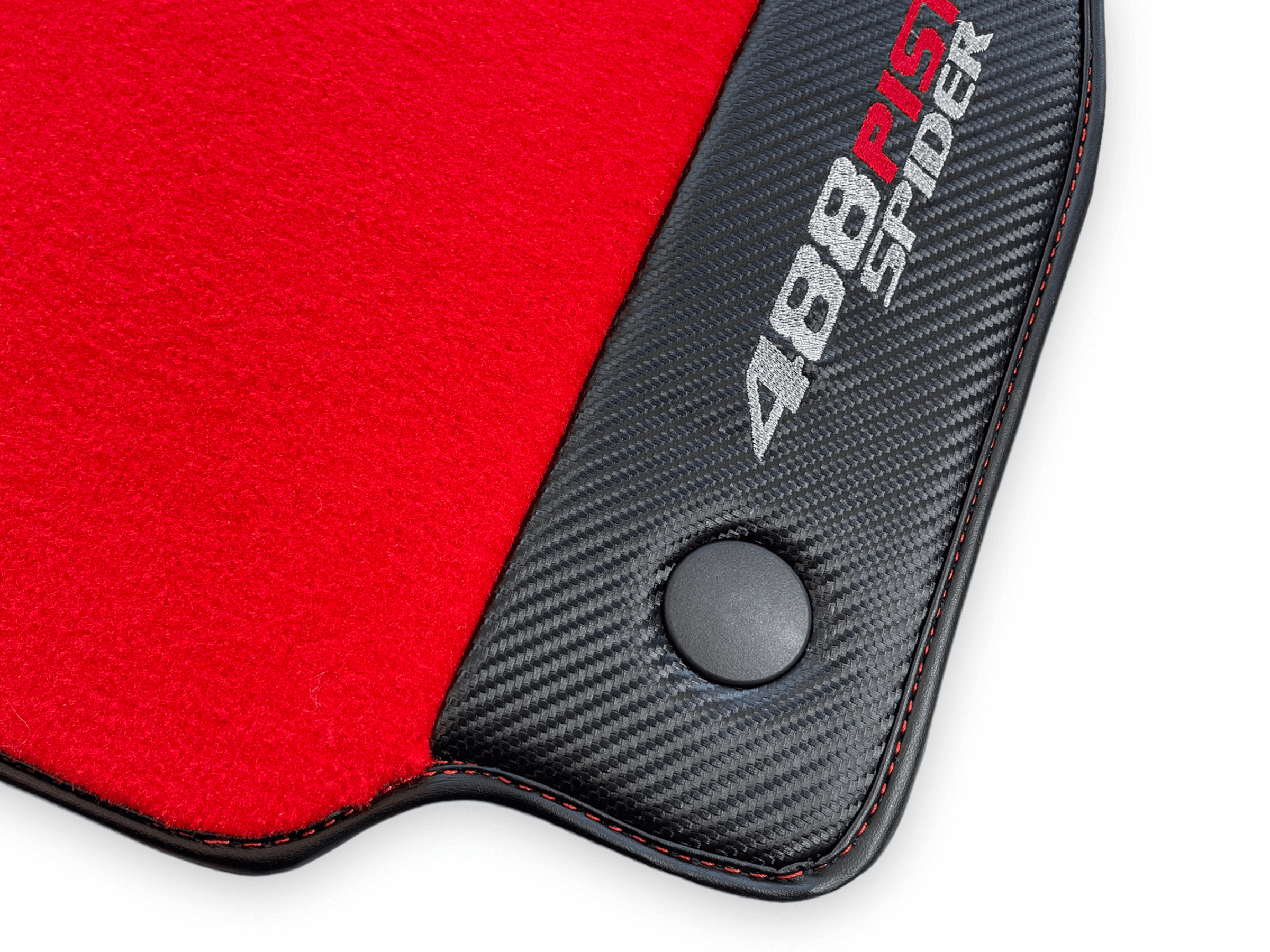 Red Floor Mats For Ferrari 488 Pista Spider 2019-2021 With Carbon Fiber Leather - AutoWin