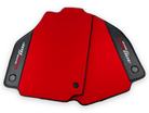 Red Floor Mats For Ferrari 488 Pista Spider 2019-2021 With Carbon Fiber Leather - AutoWin