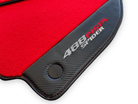 Red Floor Mats For Ferrari 488 Pista Spider 2019-2021 With Carbon Fiber Leather - AutoWin