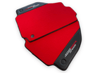 Red Floor Mats For Ferrari 488 Pista Spider 2019-2021 With Carbon Fiber Leather - AutoWin