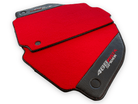 Red Floor Mats For Ferrari 488 Pista Spider 2019-2021 With Carbon Fiber Leather - AutoWin