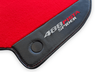 Red Floor Mats For Ferrari 488 Pista Spider 2019-2021 With Carbon Fiber Leather - AutoWin