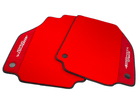 Red Floor Mats For Ferrari 488 Pista Spider 2019-2021 With Red Alcantara Leather - AutoWin