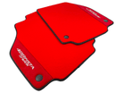 Red Floor Mats For Ferrari 488 Pista Spider 2019-2021 With Red Alcantara Leather - AutoWin