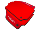 Red Floor Mats For Ferrari 488 Pista Spider 2019-2021 With Red Alcantara Leather - AutoWin
