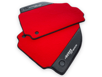 Red Floor Mats For Ferrari 488 Spider 2015-2022 Carbon Fiber - AutoWin