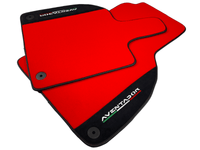 Red Floor Mats for Lamborghini Aventador With Alcantara Leather - AutoWin