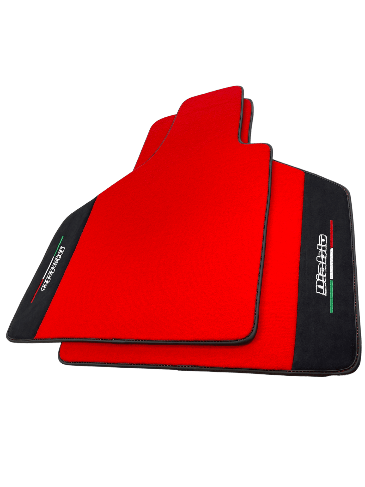 Red Floor Mats for Lamborghini Diablo 1990-2001 With Alcantara Leather - AutoWin