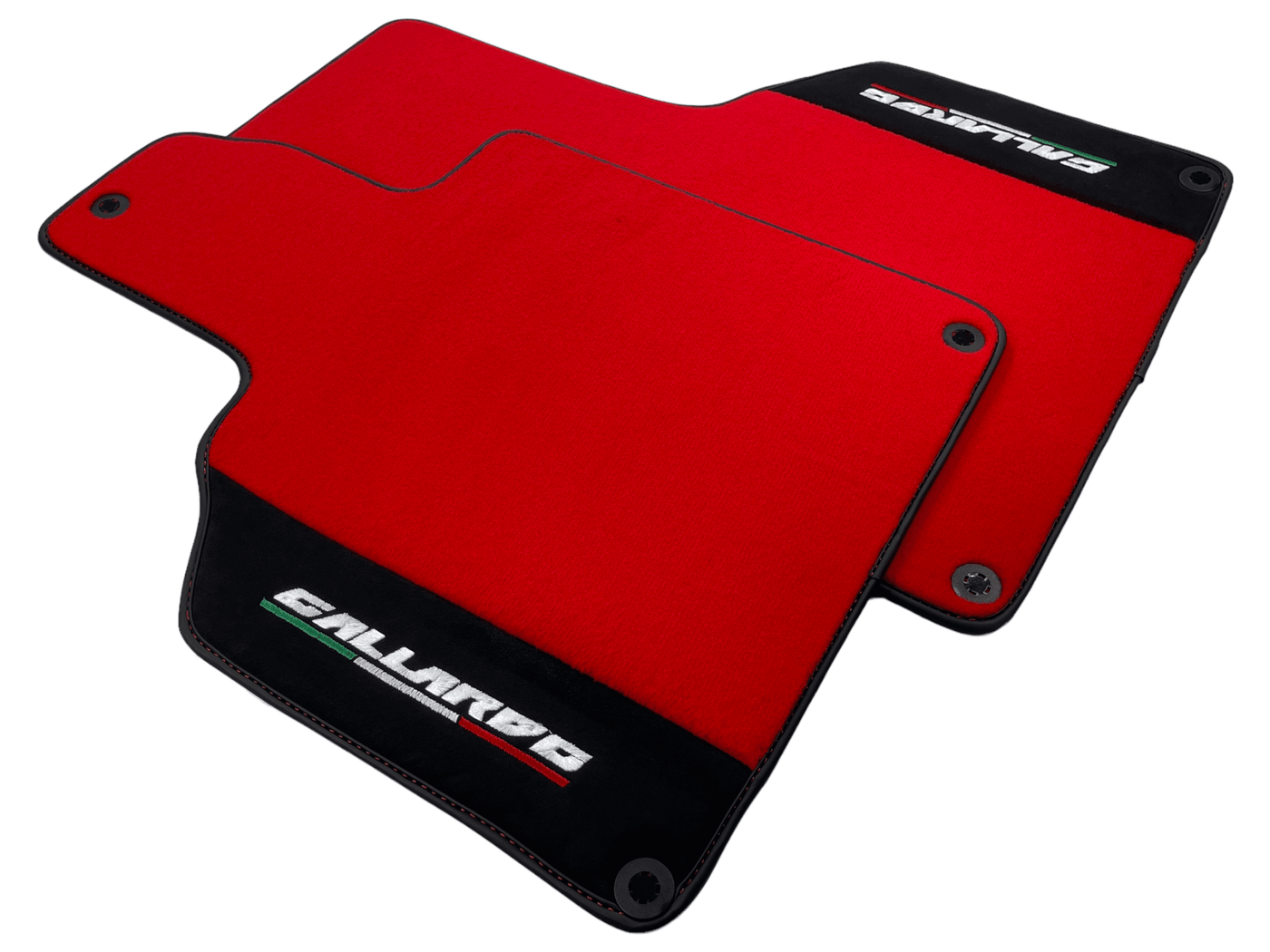 Red Floor Mats for Lamborghini Gallardo With Alcantara Leather - AutoWin
