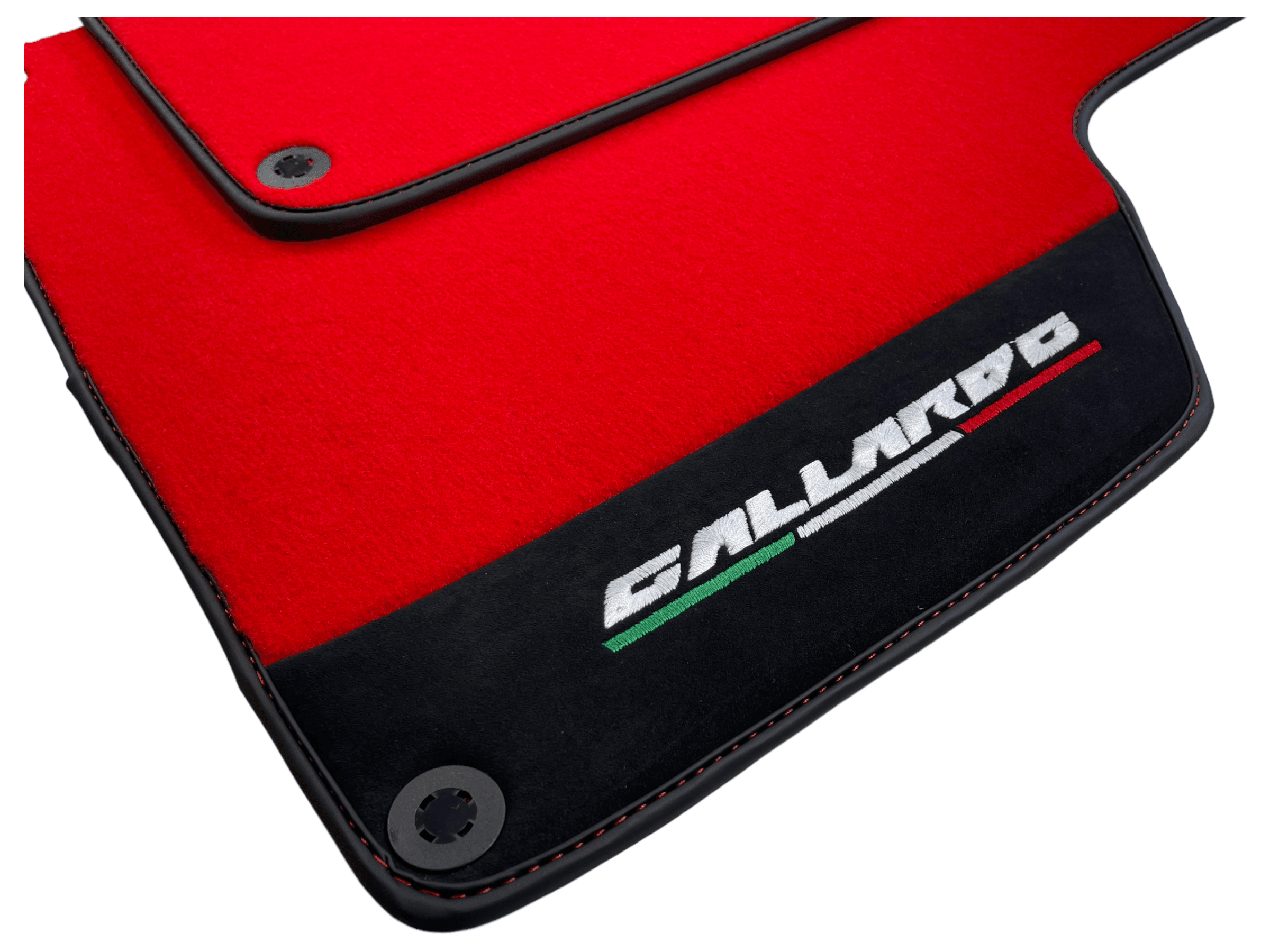 Red Floor Mats for Lamborghini Gallardo With Alcantara Leather - AutoWin