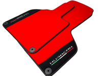 Red Floor Mats for Lamborghini Huracan With Alcantara Leather - AutoWin