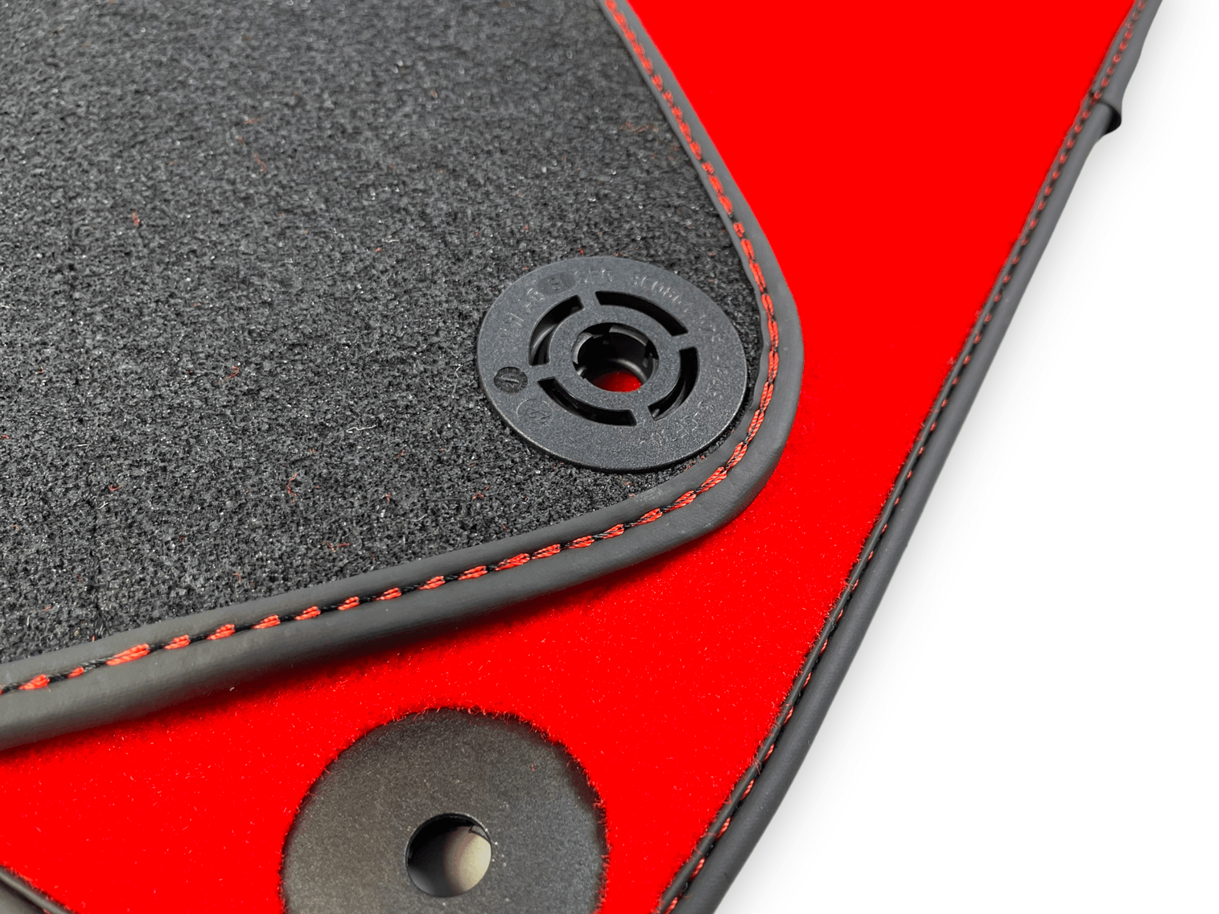 Red Floor Mats for Lamborghini Huracan With Carbon Fiber Leather - AutoWin