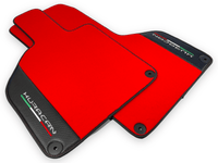Red Floor Mats for Lamborghini Huracan With Carbon Fiber Leather - AutoWin