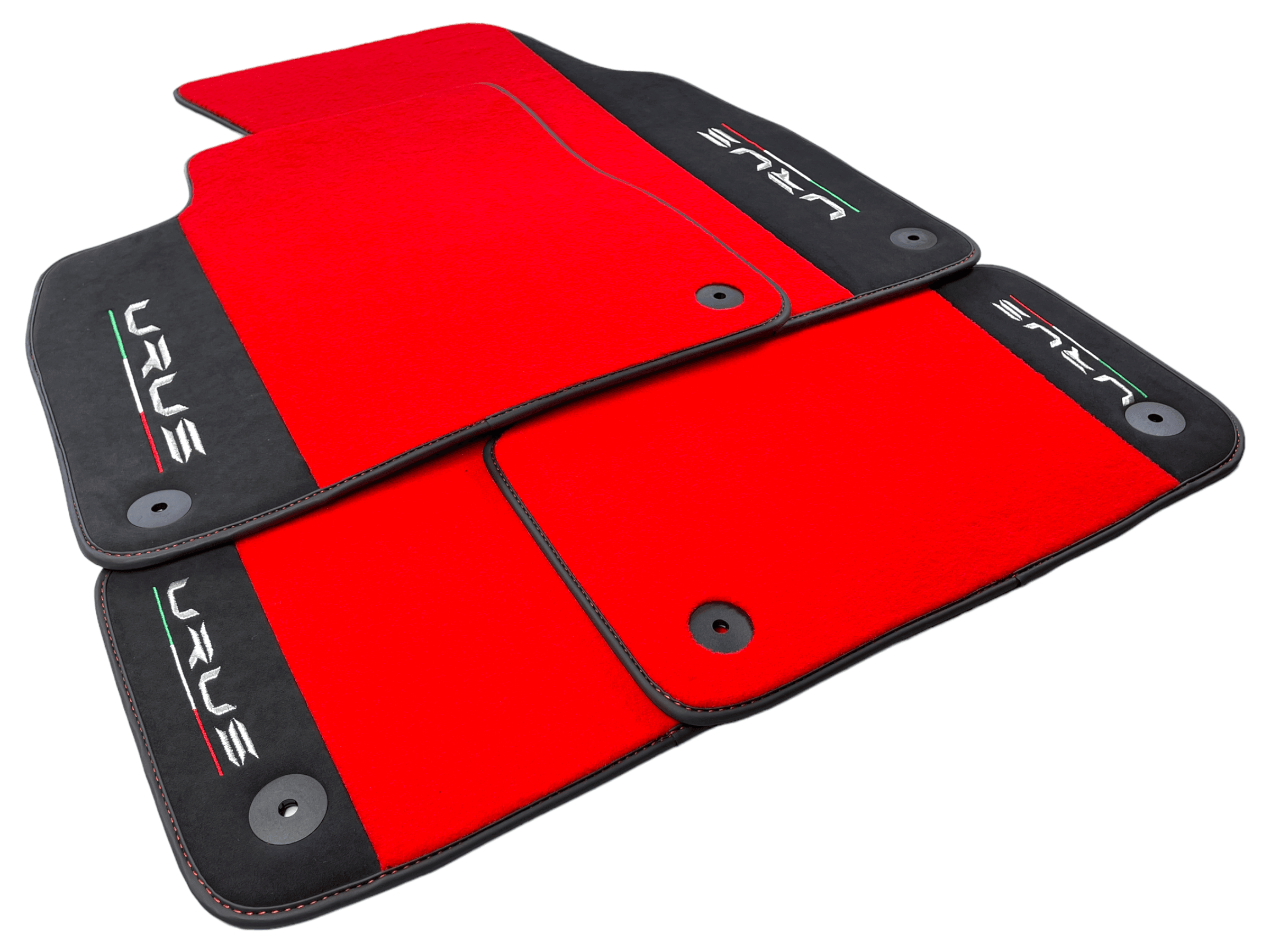 Red Floor Mats For Lamborghini Urus With Alcantara Leather - AutoWin
