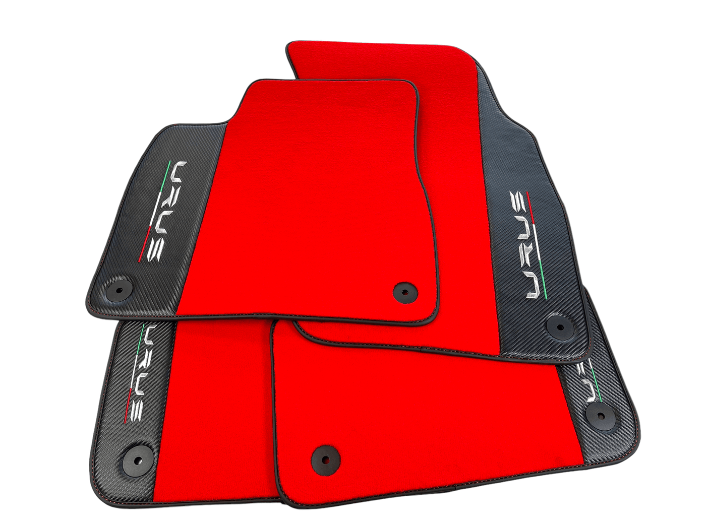 Red Floor Mats For Lamborghini Urus With Carbon Leather - AutoWin