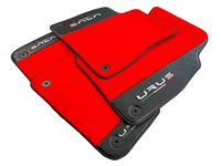 Red Floor Mats For Lamborghini Urus With Carbon Leather - AutoWin