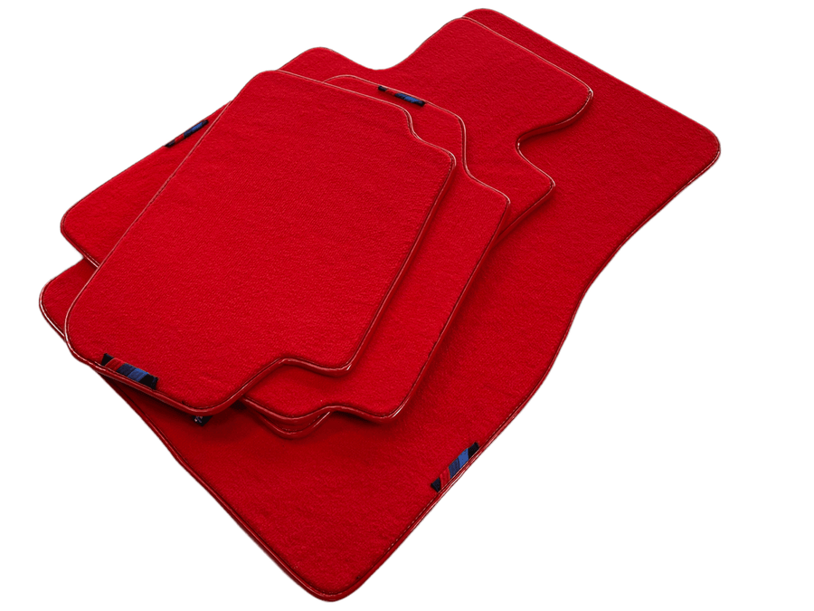 Red Mats For BMW 5 Series E28 Sedan With M Package AutoWin Brand - AutoWin