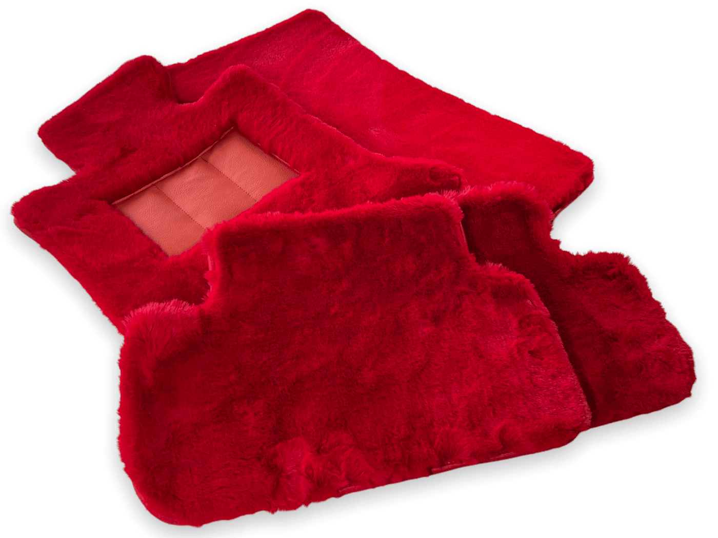 Red Sheepskin Floor Mats For Rolls Royce Cullinan Rr31 2018-2023 Er56 Design Brand - AutoWin
