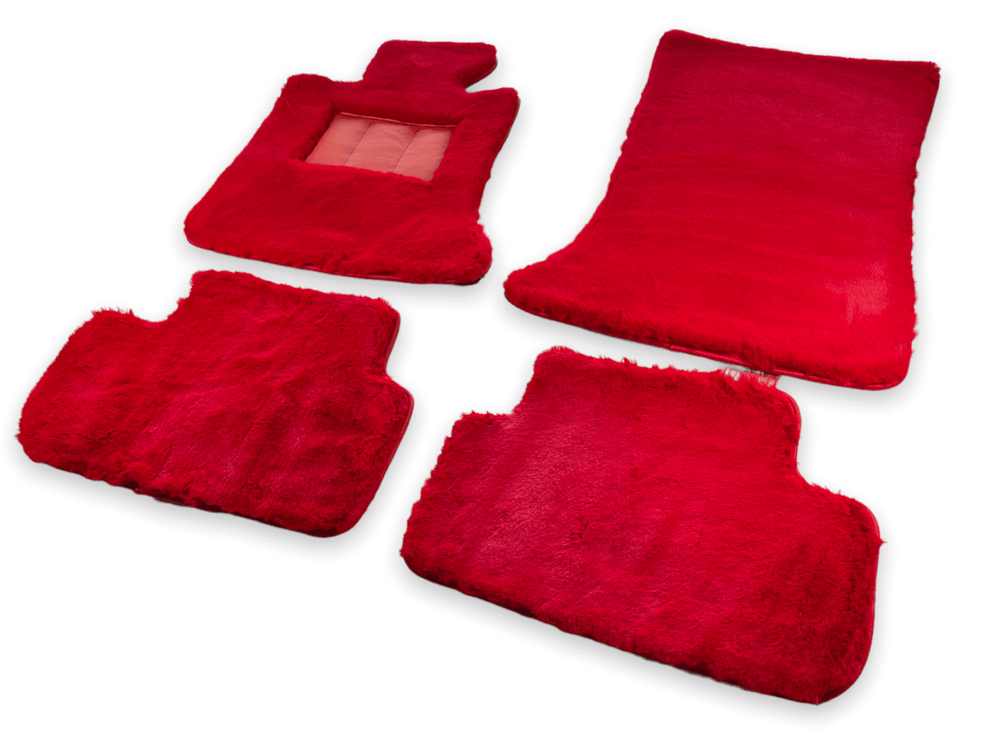 Red Sheepskin Floor Mats For Rolls Royce Cullinan Rr31 2018-2023 Er56 Design Brand - AutoWin