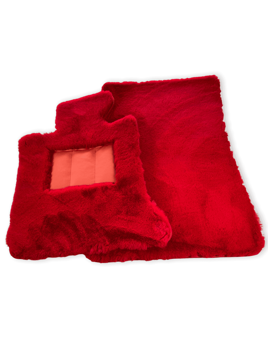 Red Sheepskin Floor Mats For Rolls Royce Phantom VIII (2017-2024) Design Brand - AutoWin